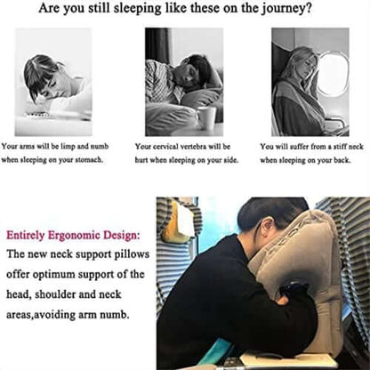 ⏳Time-Limited Special⏰Inflatable Travel Pillow | 360° Support – Soft Flocking, Quick Inflate, Compact ✨
