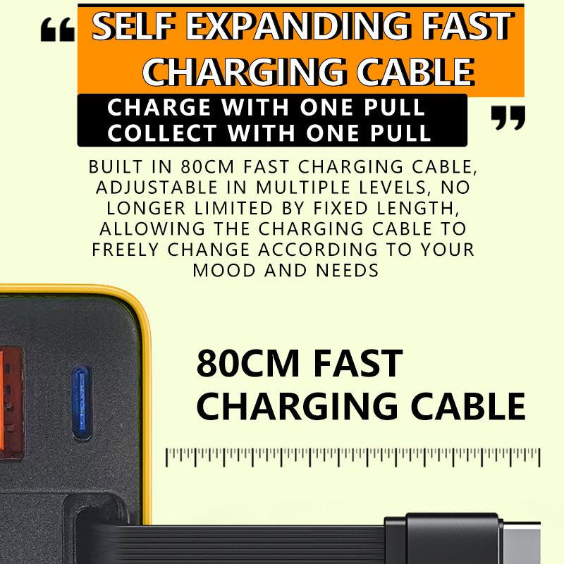 🏅2026 Sale — Over 32000 Sold! 💰65W Fast Charging Phone Charger Block with Retractable 80cm Type-C Cable portable