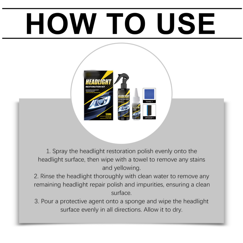 🏅⏰️Last Day Promotion🔥Professional Headlight Polish and Sealant Kit