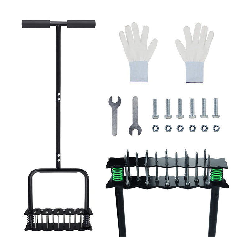 🌱 Heavy-Duty Carbon Steel Manual Lawn Aerator with Spring Ejection 🚜
