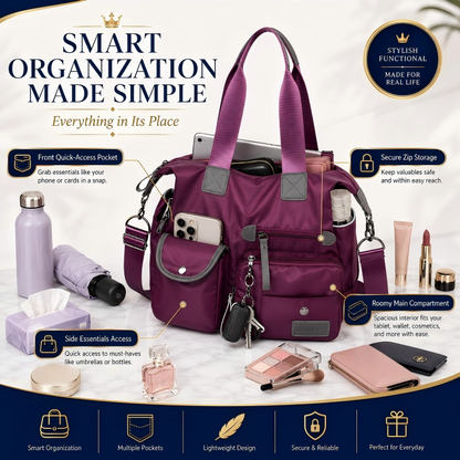🔥🔥Last Day Discount 62% Off - Waterproof Tote Bag – 3-Way Carry & Spacious Organization