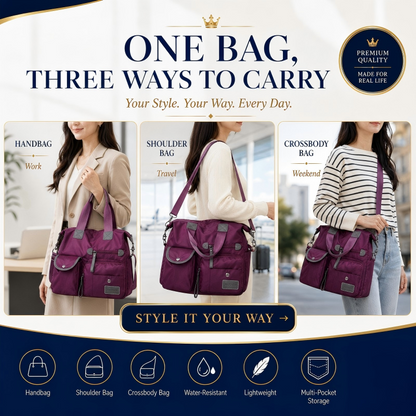 🔥🔥Last Day Discount 62% Off - Waterproof Tote Bag – 3-Way Carry & Spacious Organization