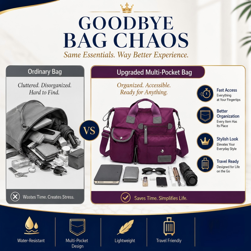 🔥🔥Last Day Discount 62% Off - Waterproof Tote Bag – 3-Way Carry & Spacious Organization