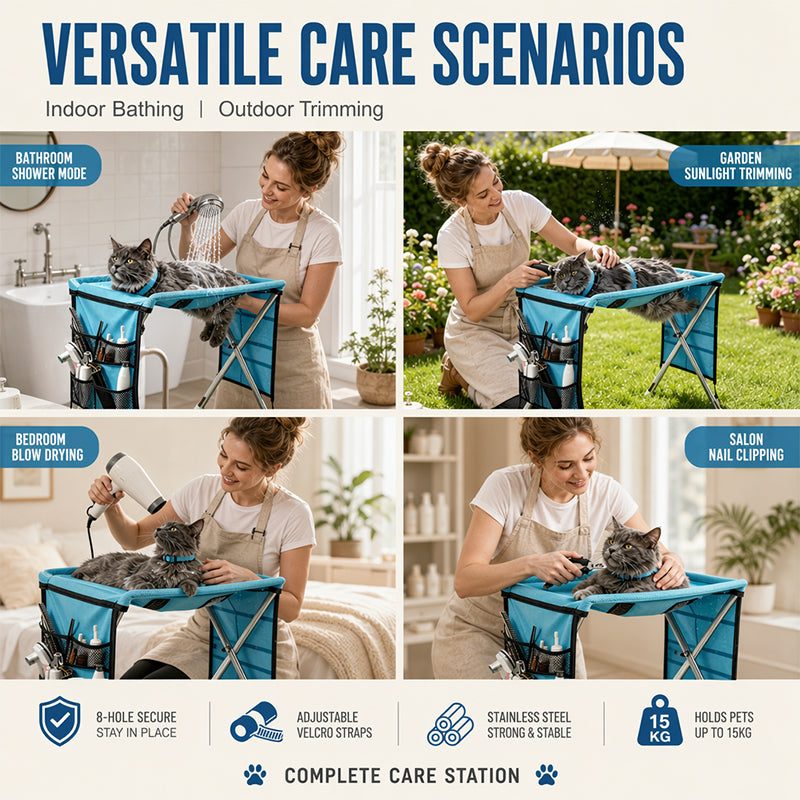 2-in-1 Foldable Pet Grooming Bed🐱🐶🛋️