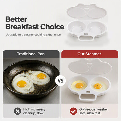 🌎Ends Today: 70% OFF!🔥🥚✨ BUY 1 GET 1 FREE! Dual-Cavity Microwave Egg Poacher | Quick & Healthy Breakfast in Minutes 🍳