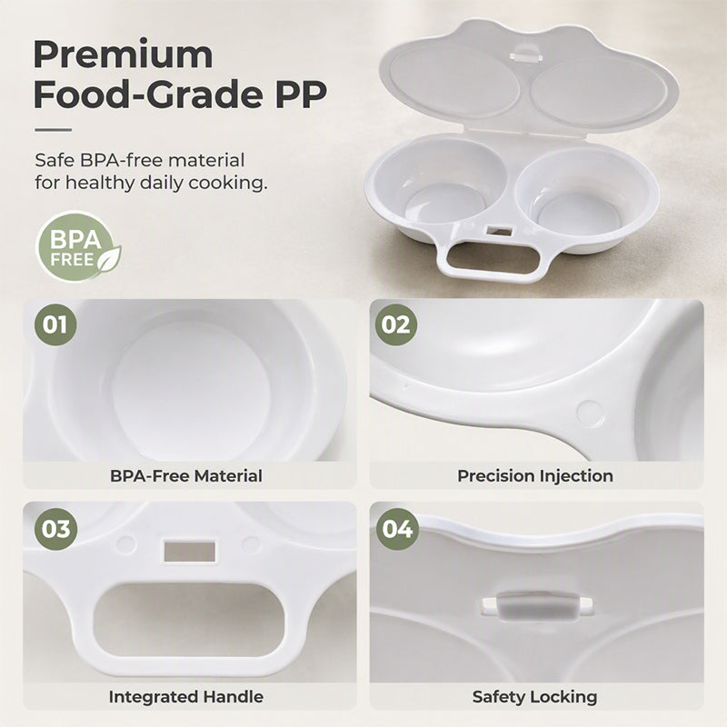 🌎Ends Today: 70% OFF!🔥🥚✨ BUY 1 GET 1 FREE! Dual-Cavity Microwave Egg Poacher | Quick & Healthy Breakfast in Minutes 🍳