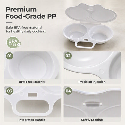 🌎Ends Today: 70% OFF!🔥🥚✨ BUY 1 GET 1 FREE! Dual-Cavity Microwave Egg Poacher | Quick & Healthy Breakfast in Minutes 🍳