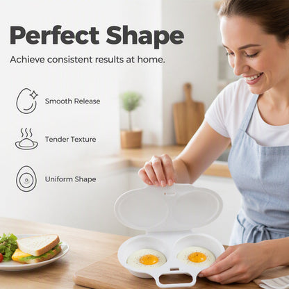 🌎Ends Today: 70% OFF!🔥🥚✨ BUY 1 GET 1 FREE! Dual-Cavity Microwave Egg Poacher | Quick & Healthy Breakfast in Minutes 🍳