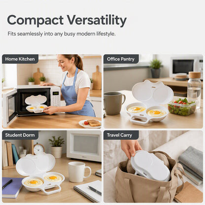 🌎Ends Today: 70% OFF!🔥🥚✨ BUY 1 GET 1 FREE! Dual-Cavity Microwave Egg Poacher | Quick & Healthy Breakfast in Minutes 🍳