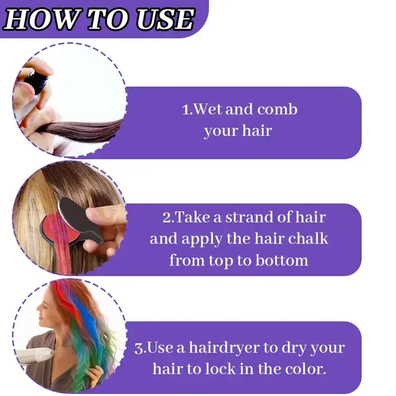 📢📢40% OFF !! ⏰Temporary Hair Chalk Set for Girls