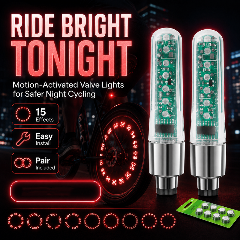🏅🚲Waterproof Bike Tire Valve Stem Lights✨