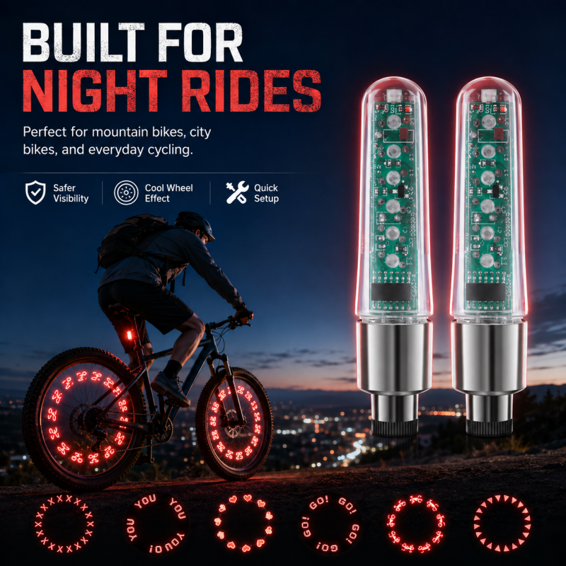 🏅🚲Waterproof Bike Tire Valve Stem Lights✨