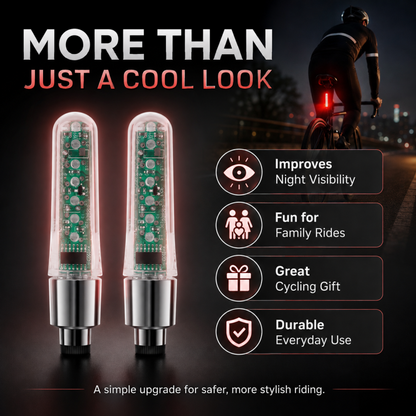 🏅🚲Waterproof Bike Tire Valve Stem Lights✨