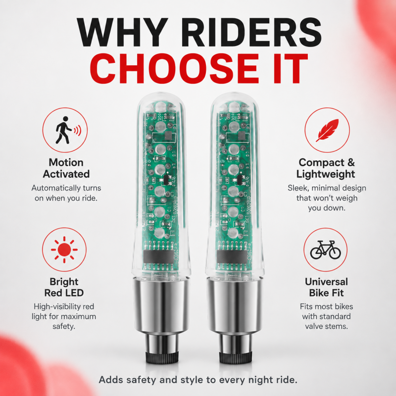 🏅🚲Waterproof Bike Tire Valve Stem Lights✨
