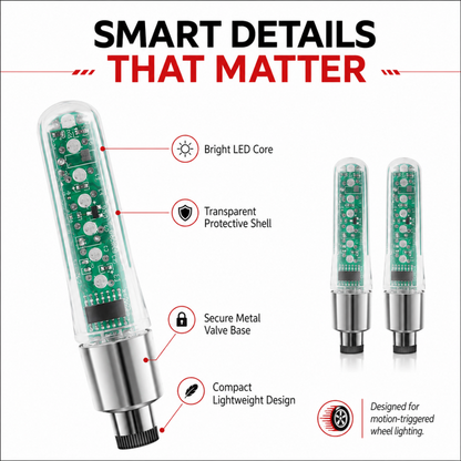 🏅🚲Waterproof Bike Tire Valve Stem Lights✨