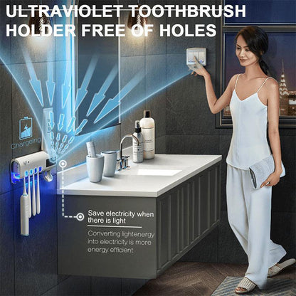 ✈️Last Day 50% OFF✨🦷🚿Wall-Mounted UV Toothbrush Sanitizer & Holder