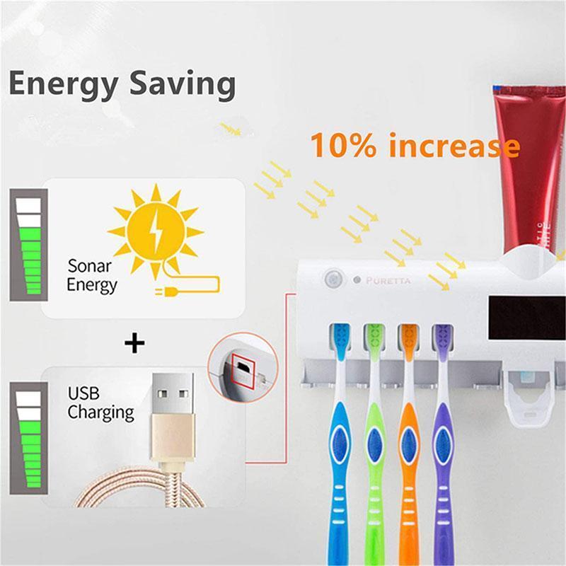 ✈️Last Day 50% OFF✨🦷🚿Wall-Mounted UV Toothbrush Sanitizer & Holder