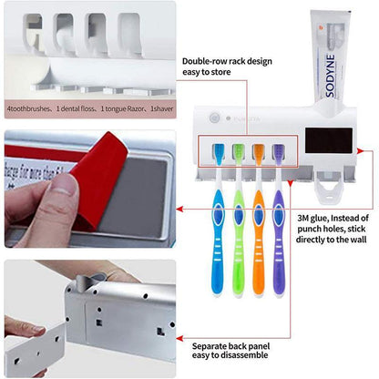 ✈️Last Day 50% OFF✨🦷🚿Wall-Mounted UV Toothbrush Sanitizer & Holder
