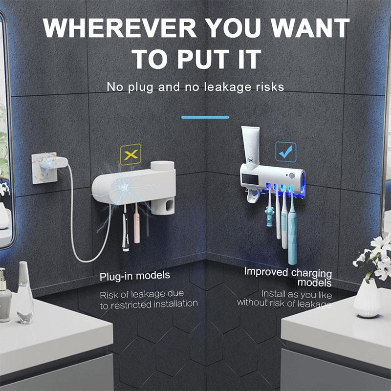 ✈️Last Day 50% OFF✨🦷🚿Wall-Mounted UV Toothbrush Sanitizer & Holder