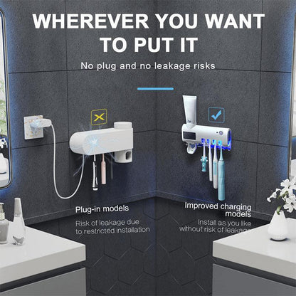 ✈️Last Day 50% OFF✨🦷🚿Wall-Mounted UV Toothbrush Sanitizer & Holder