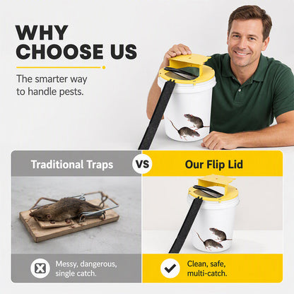 ✈️Last Day 50% OFF🥳HOT SALE!Automatic Reset Flip Lid Mouse Trap🏠✨