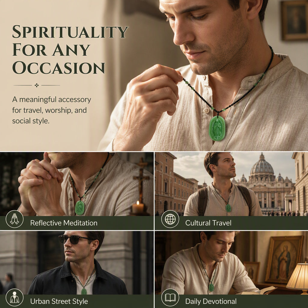 ✈️Last Day 50% OFF✨Religious Figure Beaded Pendant Necklace