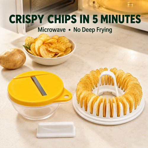 ✈️Last Day 50% OFF✨💞50K+ SOLD!😍🥔DIY Microwave Potato Chip Maker with Slicer Bowl Set
