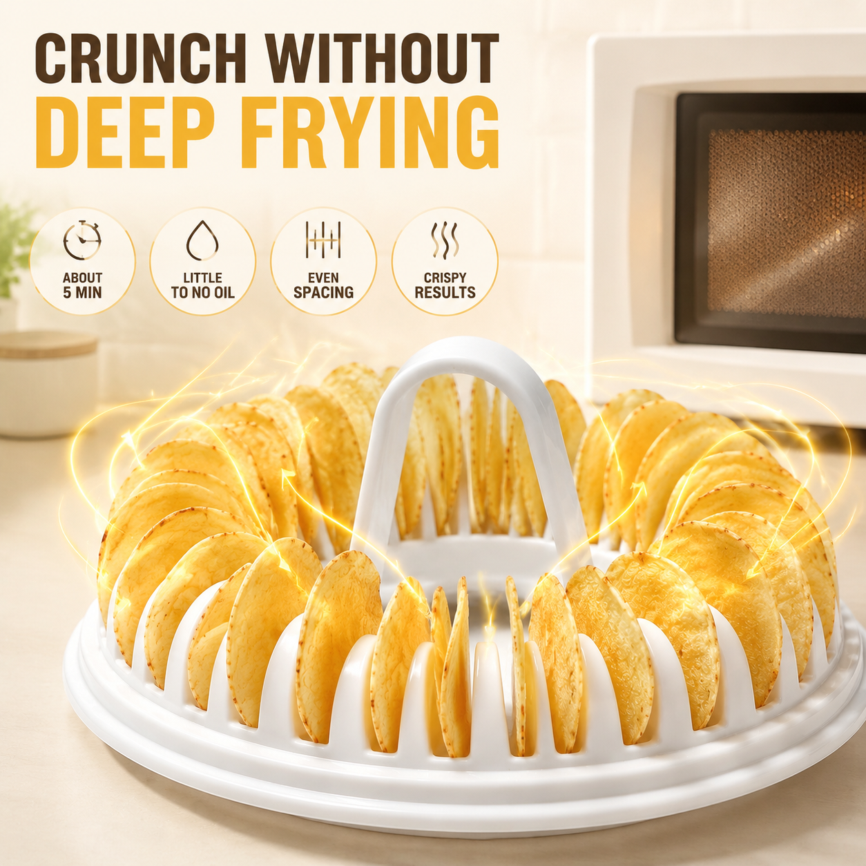 ✈️Last Day 50% OFF✨💞50K+ SOLD!😍🥔DIY Microwave Potato Chip Maker with Slicer Bowl Set