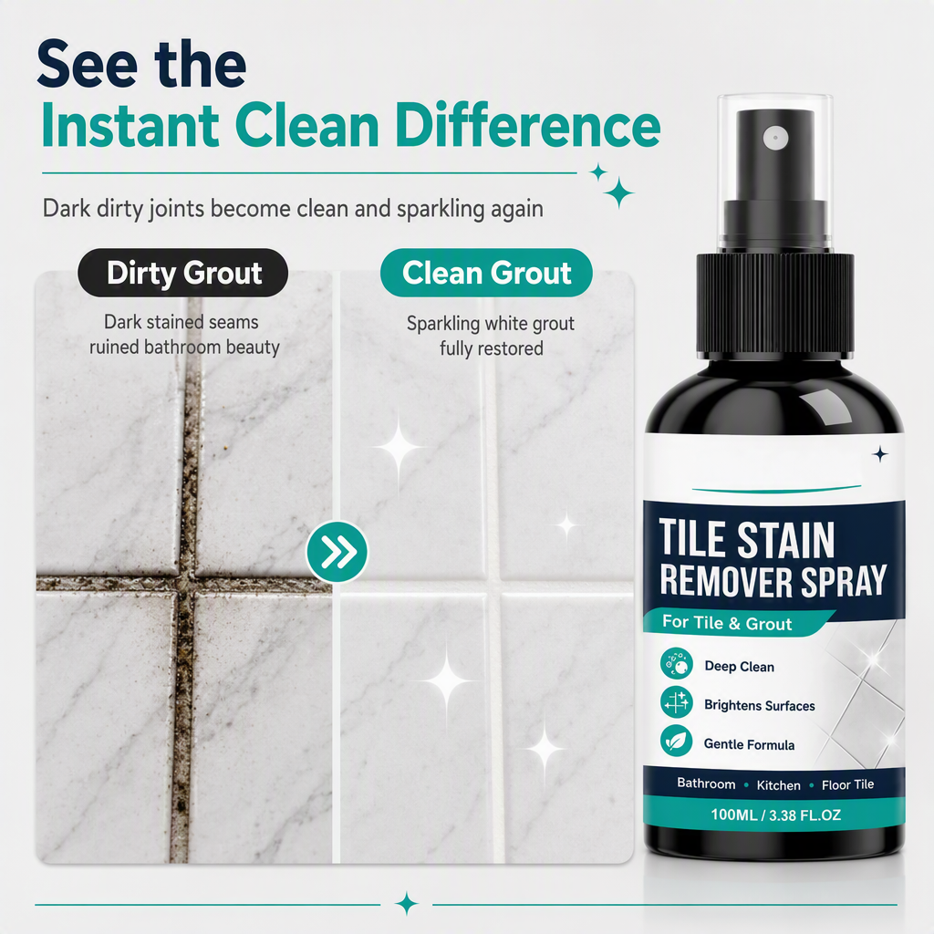 ✈️🧼 Grout Cleaning Spray – Easy Care for Tile Lines & Damp-Area Stains