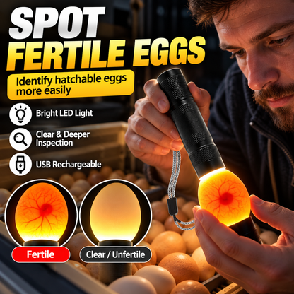 🥚 Rechargeable LED Egg Candler - Cool Light Embryo Inspection Tool 💡