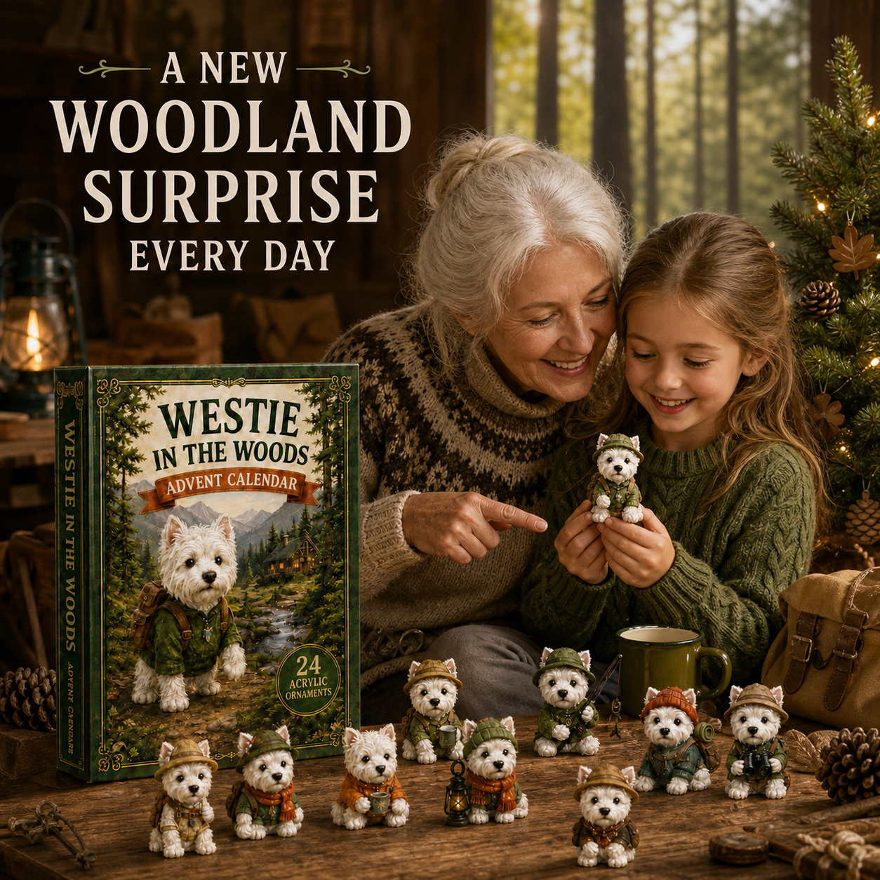 🏅Best Seller - Westie In The Woods Advent Calendar 2026 - 24-Day Festive Countdown - Gift For Dog Lovers
