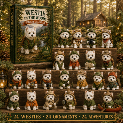 🏅Best Seller - Westie In The Woods Advent Calendar 2026 - 24-Day Festive Countdown - Gift For Dog Lovers