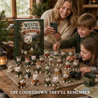 🏅Best Seller - Westie In The Woods Advent Calendar 2026 - 24-Day Festive Countdown - Gift For Dog Lovers